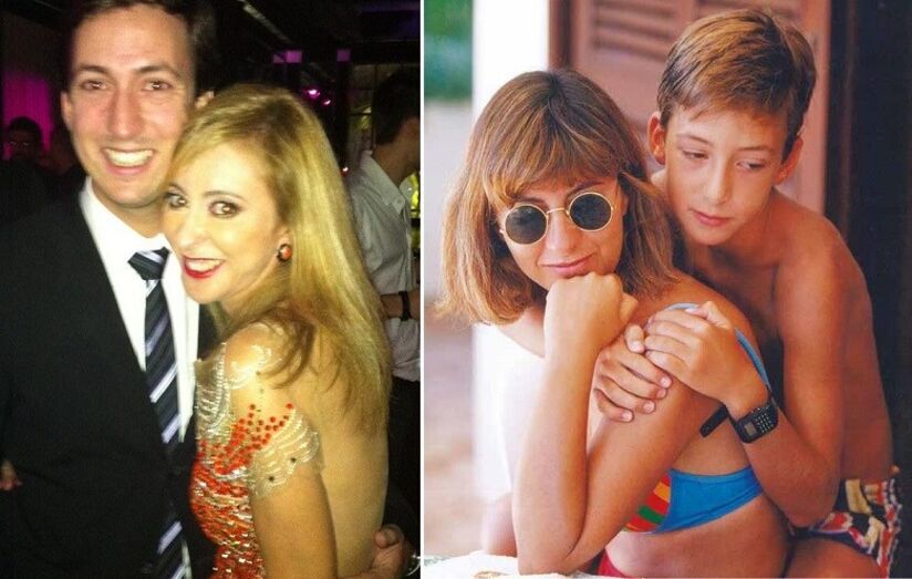 Judite com o filho em diferentes fases da vida