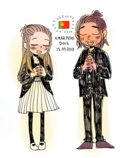 Artistas criam várias ilustrações de Salvador Sobral 