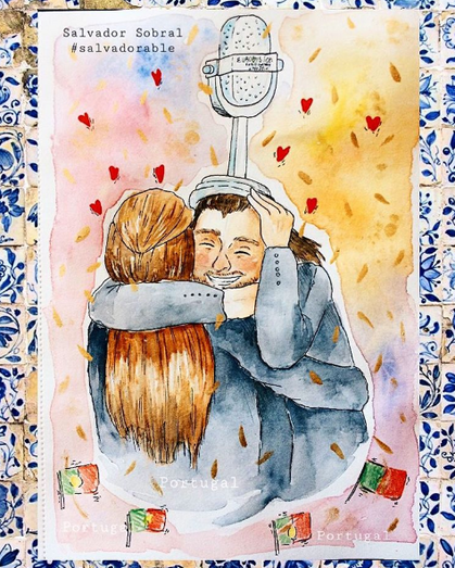 Artistas criam várias ilustrações de Salvador Sobral 