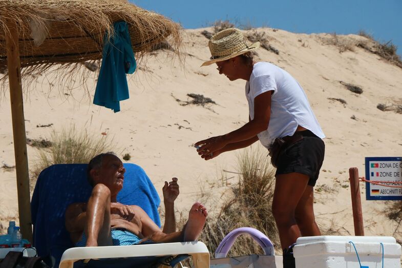 Marcelo rebelo de sousa, rita amaral cabral, praia gigi, quinta do lago, férias, verão, algarve